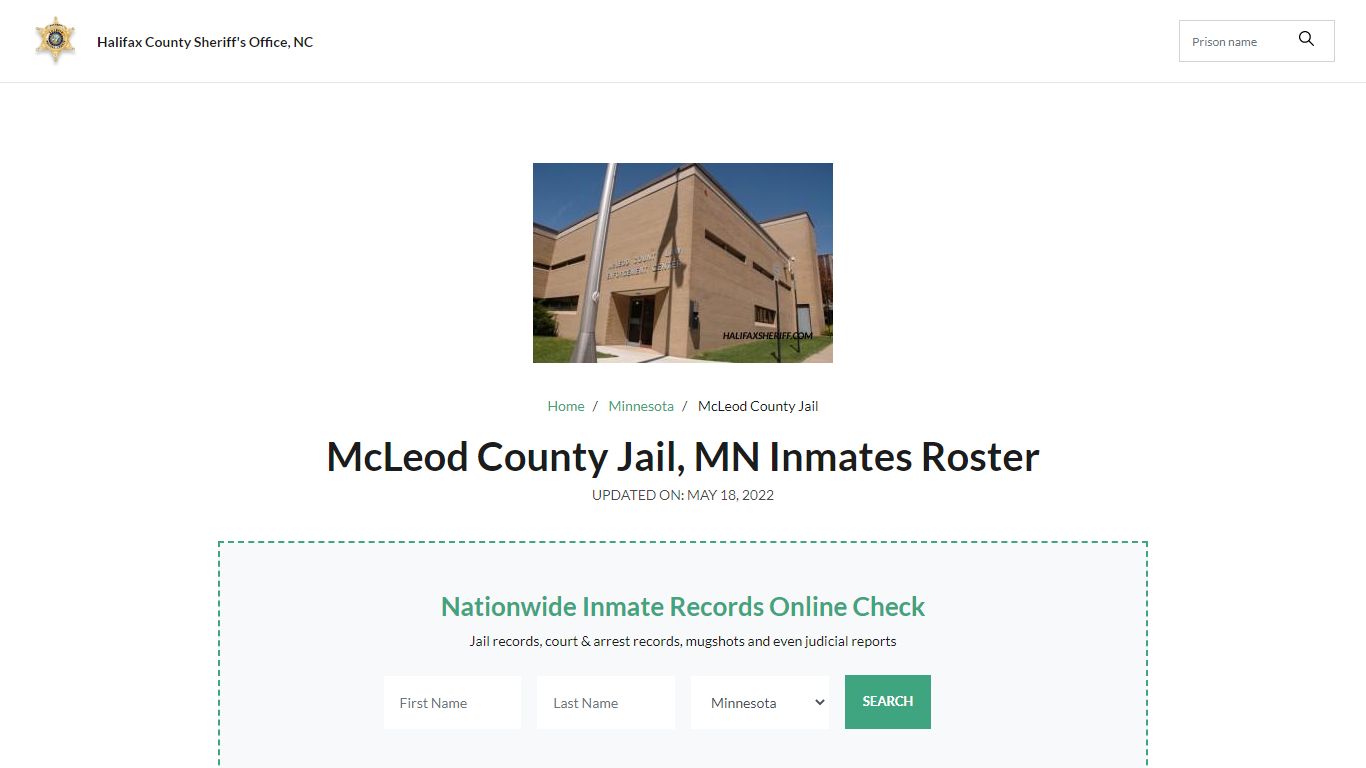 McLeod County Jail, MN Jail Roster, Name Search